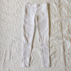 alo Yoga White Moto Leggings Small S